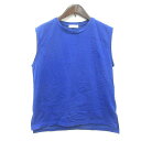 【中古】B&Y ユナイテッドアローズ BEAUTY&YOUTH ビューティー&ユース カットソー クルーネック ノースリーブ 紺 ネイビー /MN レディース 【ベクトル 古着】 250217(4)
