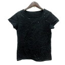 【中古】ギャバジンケーティー Gabardine K.T カットソー Tシャツ クルーネック 半袖 スパンコール 9 M 黒 ブラック /MN レディース 【ベクトル 古着】 250218(4)