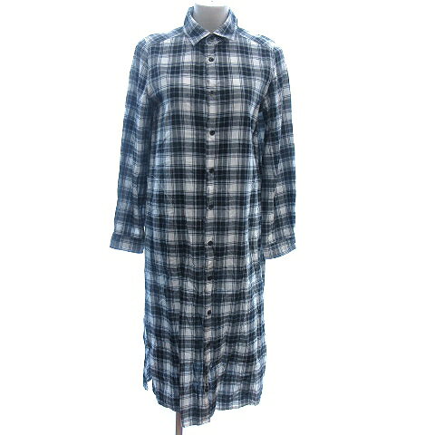 【中古】ロペピクニック ROPE Picnic シャツワンピース ミモレ ロング ステンカラー チェック 長袖 38 M 黒 ブラック /AU レディース 【ベクトル 古着】 250218 【中古】ロペピクニック ROPE Picnic シャツワンピース ミモレ ロング ステンカラー チェック 長袖 38 M 黒 ブラック /AU レディース 【ベクトル 古着】 250218