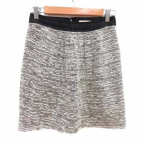 【中古】ボールジー BALLSEY トゥモローランド 台形スカート ミニ ツイード 38 M アイボリー 白 ホワイト 黒 ブラック /YK レディース 【ベクトル 古着】 250219