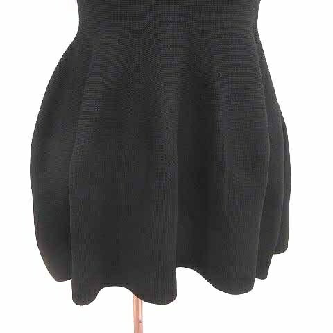 【中古】クリア clear チュニック ニット ペプラム ハイネック 半袖 F 黒 ブラック /YK レディース 【ベクトル 古着】 250221