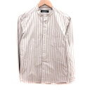 【中古】グリーンレーベルリラクシング ユナイテッドアローズ green label relaxing シャツ ノーカラー 長袖 ストライプ M ベージュ /RT レディース 【ベクトル 古着】 250225(4)