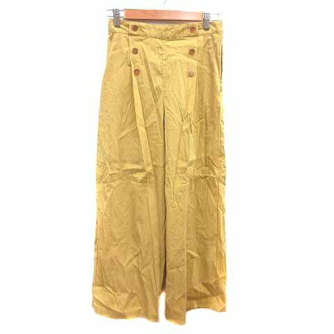 【中古】ルクールブラン le.coeur blanc ワイドパンツ 38 M 黄色 イエロー /YK レディース 【ベクトル 古着】 250225