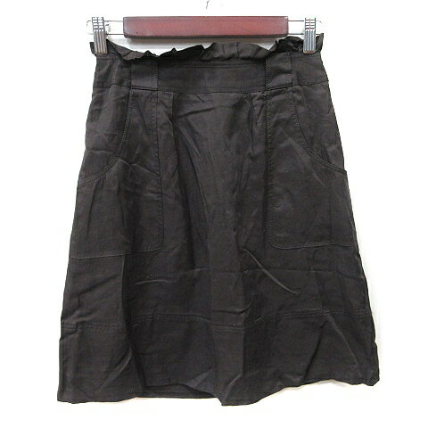 【中古】アプワイザーリッシェ Apuweiser-riche タイトスカート ひざ丈 麻混 リネン混 1 S 茶 ブラウン /YI レディース 【ベクトル 古着】 250225