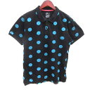 【中古】グラニフ graniph ポロシャツ 鹿の子 ドット M 黒 ブラック 青 ブルー /YK レディース 【ベクトル 古着】 250228