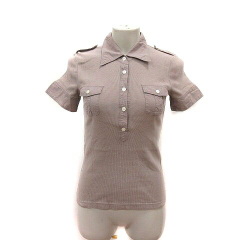 【中古】ブラーミン BRAHMIN ポロシャツ ニット ミリタリー リブ 半袖 38 グレージュ /MS レディース 【ベクトル 古着】 250228 【中古】ブラーミン BRAHMIN ポロシャツ ニット ミリタリー リブ 半袖 38 グレージュ /MS レディース 【ベクトル 古着】 250228