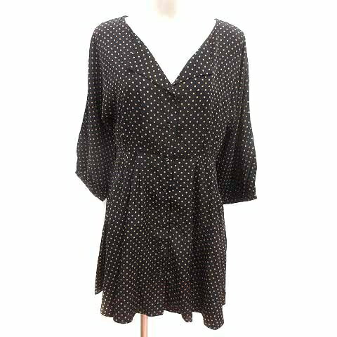 【中古】ヘザー Heather シャツワンピース フレア ミニ ドット 長袖 F 黒 ブラック ベージュ /YK レディース 【ベクトル 古着】 250228 【中古】ヘザー Heather シャツワンピース フレア ミニ ドット 長袖 F 黒 ブラック ベージュ /YK レディース 【ベクトル 古着】 250228