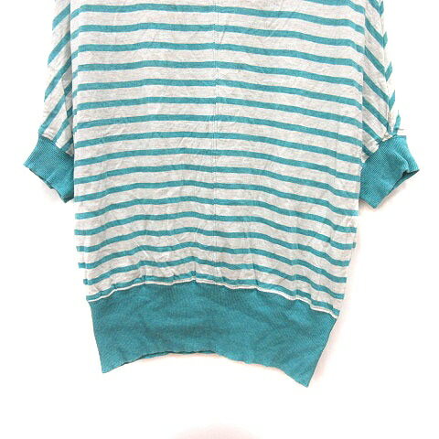 【中古】シーナパーモ sena parmo チュニック ボーダー ドルマンスリーブ 七分袖 F 青 ブルー 白 ホワイト /MS レディース 【ベクトル 古着】 250304