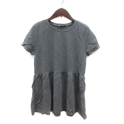 【中古】ザラ ZARA チュニック クルーネック フレア 半袖 S チャコールグレー /MS レディース 【ベクトル 古着】 250306 【中古】ザラ ZARA チュニック クルーネック フレア 半袖 S チャコールグレー /MS レディース 【ベクトル 古着】 250306