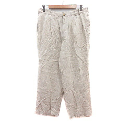 【中古】パパス Papas ストレートパンツ 麻 リネン 50 L ベージュ /MN メンズ 【ベクトル 古着】 250305