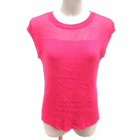 【中古】ノーリーズ Nolley's ニット カットソー フレンチスリーブ 麻混 リネン混 38 M ピンク /YK レ..