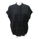 【中古】シンプリシテェ SIMPLICITE シャツ ブラウス バンドカラー 半袖 黒 ブラック /YI レディース 【ベクトル 古着】 250306(4)