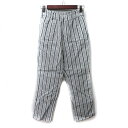 【中古】アングリッド UNGRID テーパードパンツ ストライプ F 白 ホワイト 黒 ブラック /YI レディース 【ベクトル 古着】 250306(4)