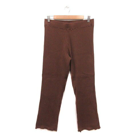 【中古】ディスコート Discoat ニットパンツ リブ ロング F 茶 ブラウン /MS レディース 【ベクトル 古着】 250311