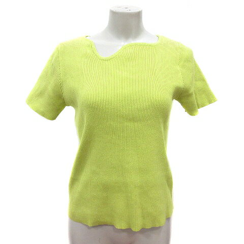【中古】ミエット miette ニット カットソー 半袖 リブ F 黄緑 ライトグリーン /MN レディース 【ベクトル 古着】 250314
