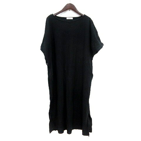 【中古】ニコアンド Niko and.. ワンピース ミモレ ロング 半袖 黒 ブラック /MN レディース 【ベクトル 古着】 250324