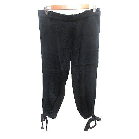 【中古】スピック＆スパン ノーブル Spick&Span Noble クロップドパンツ カプリ リボン 38 M 黒 ブラック /AU レディース 【ベクトル 古着】 250324