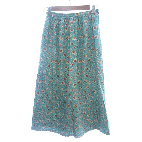 【中古】サマンサモスモス SM2 フレアスカート ロング 花柄 M 水色 ライトブルー /AU レディース 【ベクトル 古着】 250324