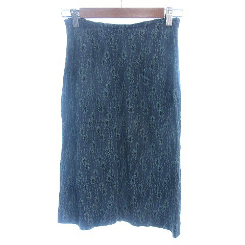 ブランド古着ベクトルプレミアム店の【中古】アンクライン ANNE KLEIN II タイトスカート ミモレ ロング 花柄 ナイロン 9 M 紺 ネイビー /AU レディース 【ベクトル 古着】 250324｜アングル2