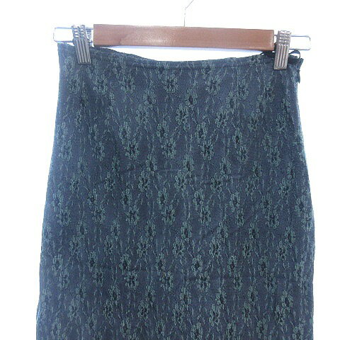 ブランド古着ベクトルプレミアム店の【中古】アンクライン ANNE KLEIN II タイトスカート ミモレ ロング 花柄 ナイロン 9 M 紺 ネイビー /AU レディース 【ベクトル 古着】 250324｜アングル3