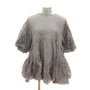 【中古】クラシカルエルフ CLASSICAL ELF チュニック シアー 2way バルーンスリーブ 七分袖 L グレージュ /MS レディース 【ベクトル 古着】 250320