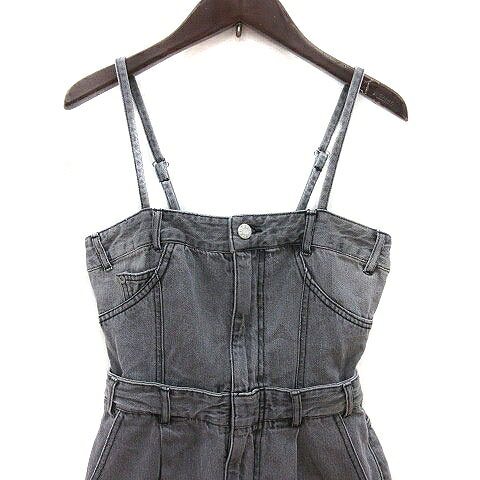 【中古】ページボーイ PAGE BOY サロペット オールインワン デニム F チャコールグレー /MS レディース 【ベクトル 古着】 250325