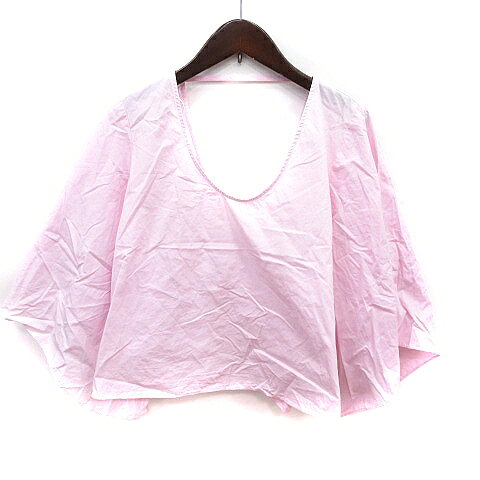 【中古】ザラ トラファルック ZARA Trafaluc シャツ ブラウス 七分袖 M ピンク /RT レディース 【ベクトル 古着】 250402