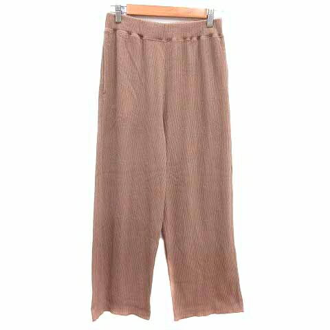 【中古】ニコアンド Niko and.. ワイドパンツ ニット リブ 4 L 茶 ブラウン /YK レディース 【ベクトル 古着】 250325