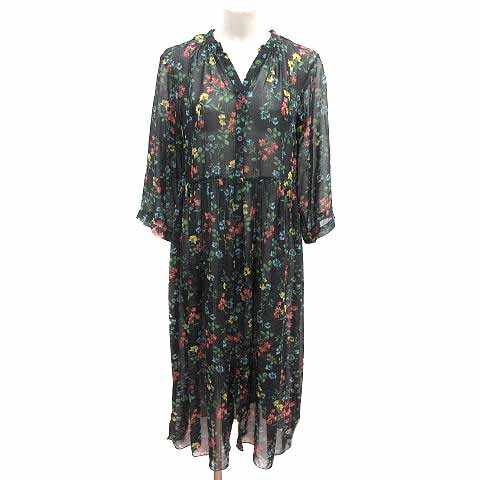 【中古】グローバルワーク GLOBAL WORK シャツワンピース フレア ロング シアー 花柄 長袖 M 黒 ブラック /YK レディース 【ベクトル 古着】 250403 【中古】グローバルワーク GLOBAL WORK シャツワンピース フレア ロング シアー 花柄 長袖 M 黒 ブラック /YK レディース 【ベクトル 古着】 250403
