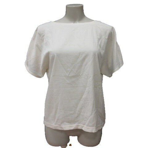 【中古】B&Y ユナイテッドアローズ BEAUTY&YOUTH ビューティー&ユース ブラウス ボートネック リボン 半袖 白 アイボリー /MS レディース 【ベクトル 古着】 250402(4)