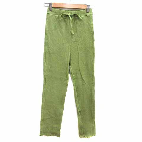 【中古】ダブルクローゼット w closet テーパードパンツ イージー リブ F 黄緑 ライトグリーン /YK レディース 【ベクトル 古着】 250409