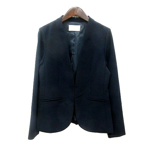【中古】エニィスィス エニシス anySiS ノーカラージャケット 総裏地 1 S 紺 ネイビー /MN レディース 【ベクトル 古着】 250404 【中古】エニィスィス エニシス anySiS ノーカラージャケット 総裏地 1 S 紺 ネイビー /MN レディース 【ベクトル 古着】 250404