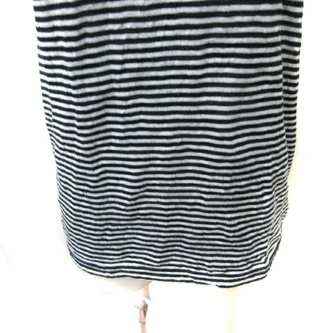 【中古】タケオキクチ ミクスパイス TK MIXPICE カットソー ボーダー 半袖 レース M 黒 ブラック グレー /YI レディース 【ベクトル 古着】 250417 3