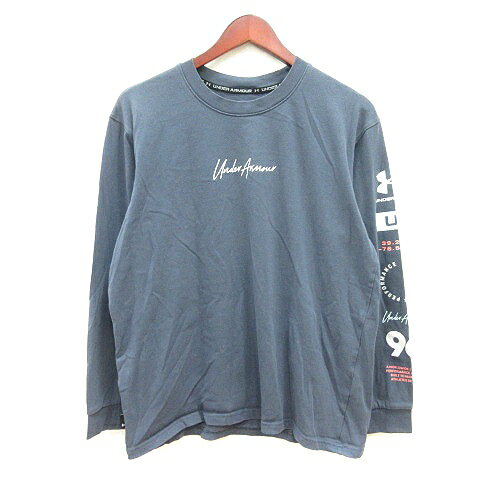 【中古】アンダーアーマー UNDER ARMOUR カットソー Tシャツ クルーネック プリント 長袖 L 紺 ネイビー /MN メンズ 【ベクトル 古着】 250416 【中古】アンダーアーマー UNDER ARMOUR カットソー Tシャツ クルーネック プリント 長袖 L 紺 ネイビー /MN メンズ 【ベクトル 古着】 250416