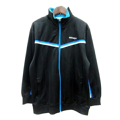 【中古】ケイパ Kaepa ジャケット ブルゾン ジップアップ ライン ロゴ刺繍 160 黒 ブラック /MN キッズ..