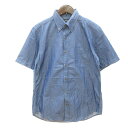【中古】グリーンレーベルリラクシング ユナイテッドアローズ green label relaxing ボタンダウンシャツ 半袖 M 紺 ネイビー /MN メンズ...