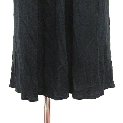 【中古】ルスーク Le souk チュニック Uネック ボーダー スパンコール 半袖 38 黒 ブラック 白 ホワイト /MS レディース 【ベクトル 古着】 250430