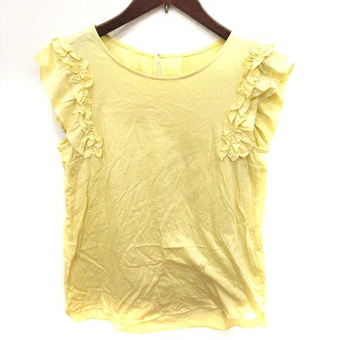 【中古】ミミ&ロジャー mimi&roger カットソー Uネック ノースリーブ F 黄色 イエロー /RT レディース ..