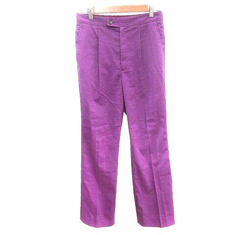 【中古】グリーンレーベルリラクシング ユナイテッドアローズ green label relaxing パンツ スラックス イージー タック センタープレス 38 M 紫 パープル /AU レディース 【ベクトル 古着】 250502