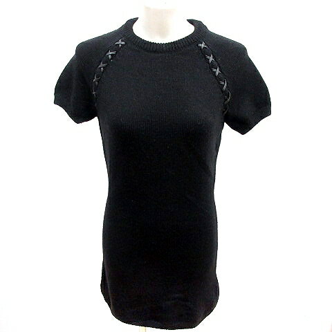【中古】ザラ ZARA ワンピース ニット タイト ひざ丈 半袖 M 黒 ブラック /RT レディース 【ベクトル 古着】 250507 【中古】ザラ ZARA ワンピース ニット タイト ひざ丈 半袖 M 黒 ブラック /RT レディース 【ベクトル 古着】 250507