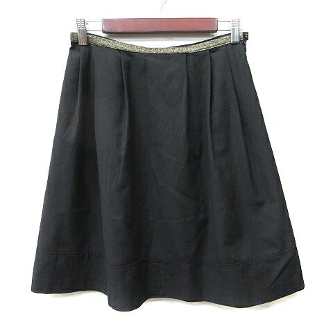 【中古】グリーンレーベルリラクシング ユナイテッドアローズ green label relaxing フレアスカート ひざ丈 38 M 黒 ブラック /YI レディース 【ベクトル 古着】 250510