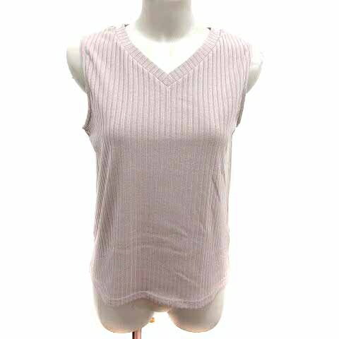 【中古】シェトワ Chez toi Switch by Arch ニット カットソー Vネック F グレージュ /YK レディース 【ベクトル 古着】 250511