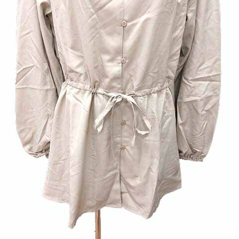 【中古】ダブルクローゼット w closet チュニック ブラウス ウエストマーク 長袖 F ベージュ /YK レディース 【ベクトル 古着】 250511