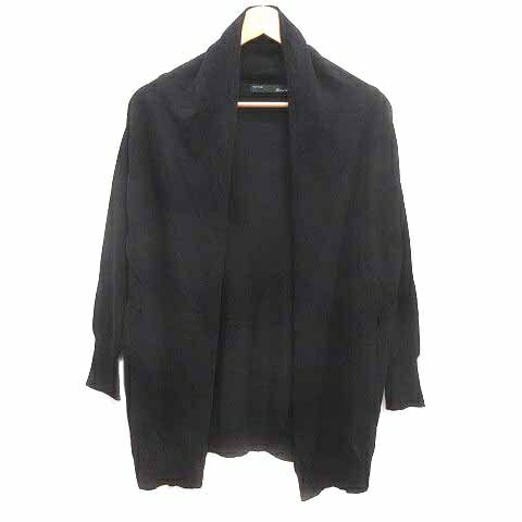 【中古】スピック&スパン Spick&Span ロングカーディガン ニット 前開き 長袖 ウール 黒 ブラック /YK レディース 【ベクトル 古着】 250514