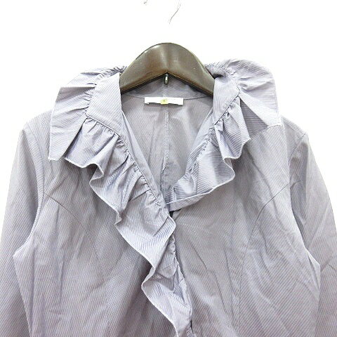 【中古】ナラカミーチェ NARA CAMICIE ブラウス 長袖 フリル 0 XS 紫 パープル /MN レディース 【ベクトル 古着】 250514