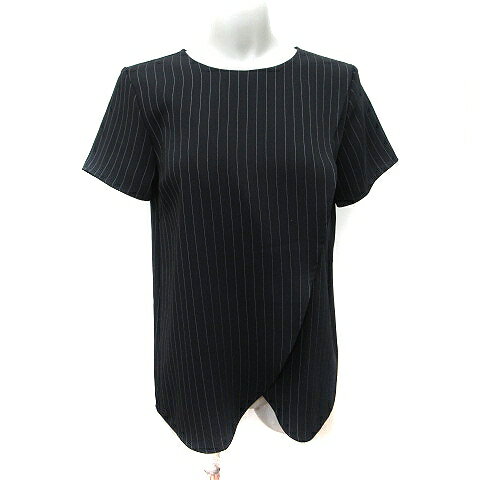 【中古】メーカーズシャツ カマクラ MAKER'S SHIRT 鎌倉 ブラウス プルオーバー ストライプ 半袖 7 S ..