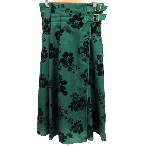 【中古】リリーブラウン Lily Brown スカート フレア ロング 総柄 1 緑 グリーン /RT レディース 【ベクトル 古着】 250519 【中古】リリーブラウン Lily Brown スカート フレア ロング 総柄 1 緑 グリーン /RT レディース 【ベクトル 古着】 250519