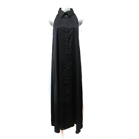 【中古】ザラ ZARA シャツワンピース ロング マキシ サテン ノースリーブ 黒 ブラック /YI レディース 【ベクトル 古着】 250520 【中古】ザラ ZARA シャツワンピース ロング マキシ サテン ノースリーブ 黒 ブラック /YI レディース 【ベクトル 古着】 250520