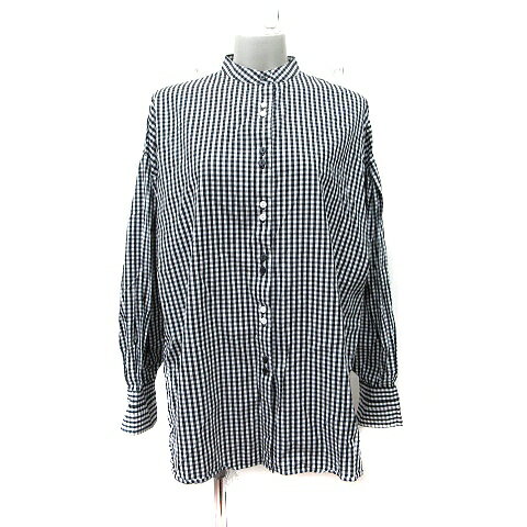 【中古】ジーナシス JEANASIS シャツワンピース ミニ ギンガムチェック 長袖 F 黒 ブラック /YI レディース 【ベクトル 古着】 250524