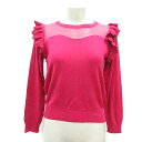 【中古】タラジャーモン TARA JARMON Mademoiselle TARA ニット カットソー 長袖 切替 チュール フリル 38 M ピンク /MN ...